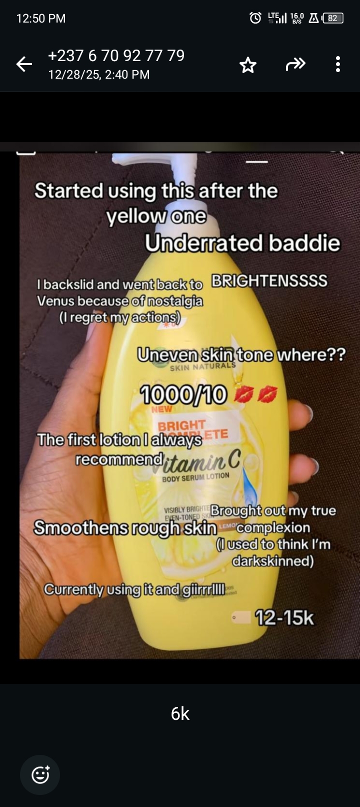 Vitamin c body serum lotion