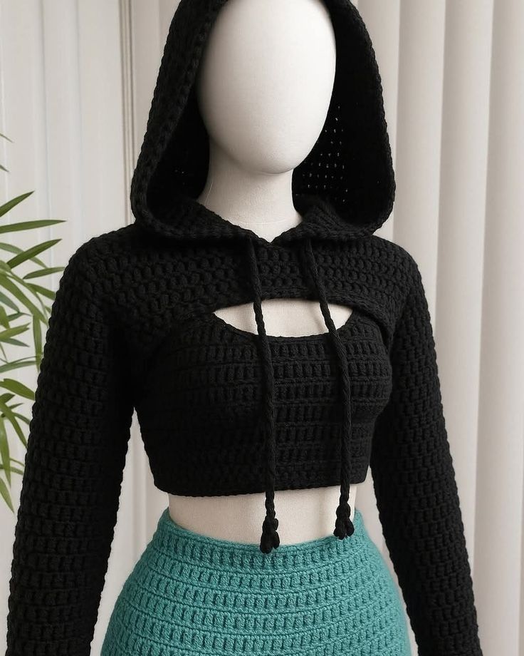 Crochet dress set        ( hood shrugs  crop top & skirt)