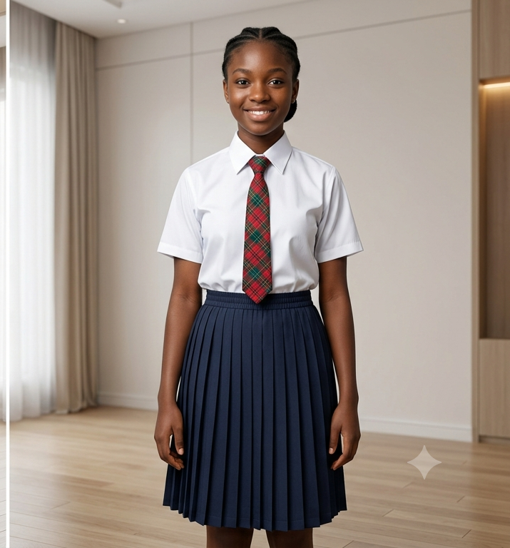 Classic Navy Blue Pleated School Skirt